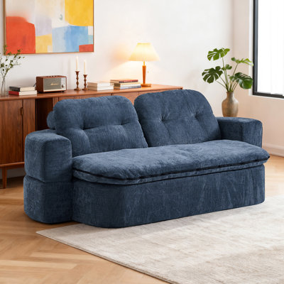 Upholstered 48.61 " Linen Sofa Bed