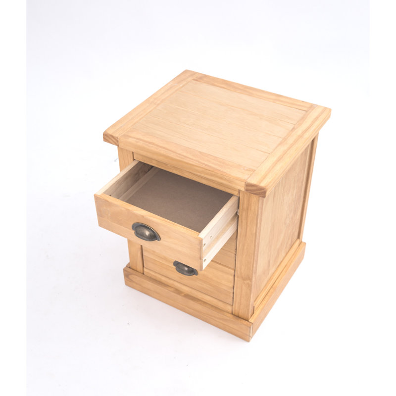 Phineas 45cm W Plywood / Laminate Board Bedside Table, Light Wood