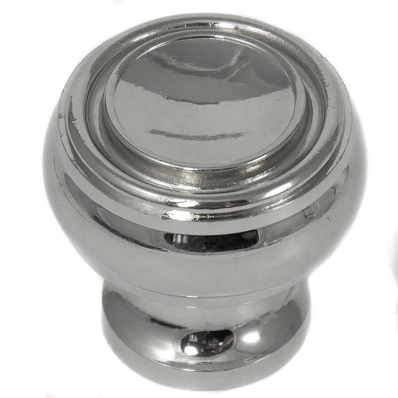 Polished Nickel Round Cabinet Knob with Mounting Hardware
