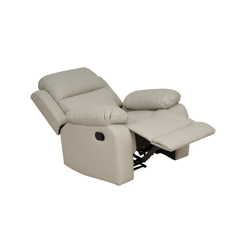Manual Reclining Faux Leather Armchair Cream, Cream 