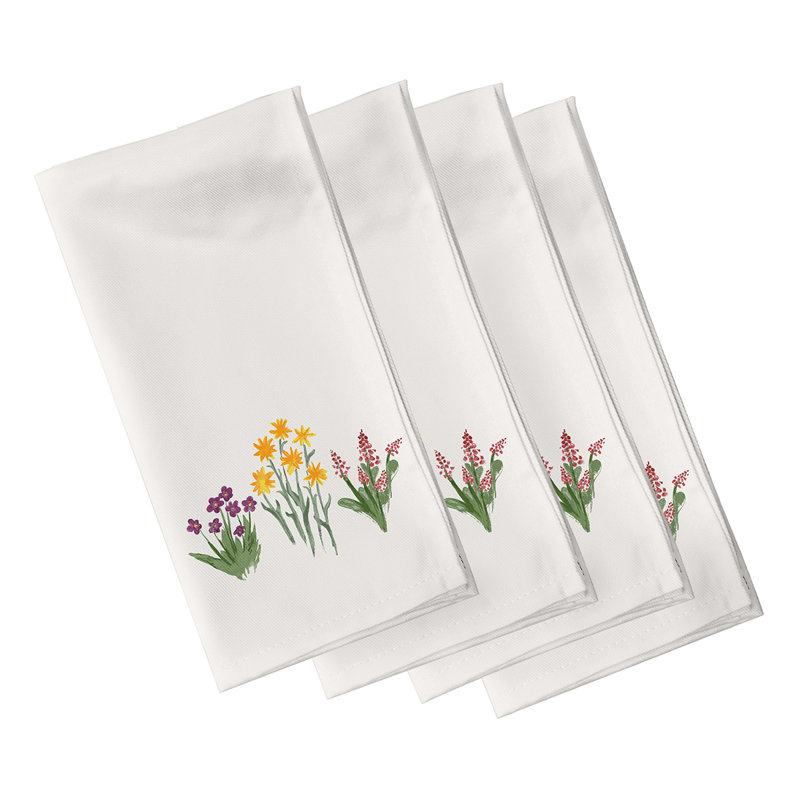 Cesareo Polyester Floral Square Napkin, Purple