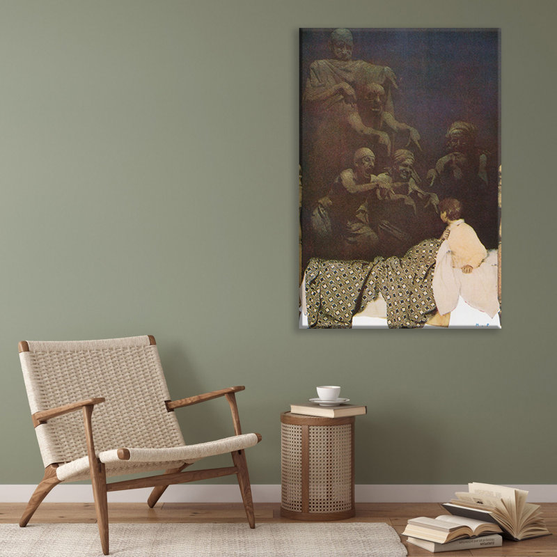 Toile tendue Seein 'Things par Maxfield Parrish, H 40 po x l 28 po