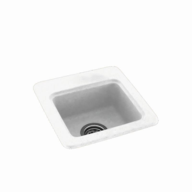 15'' L Single Bowl Swanstone Kitchen Sink, White