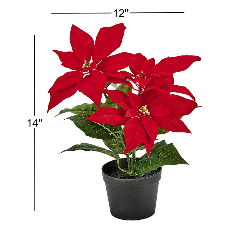 Poinsettia artificiel en pot 14 po