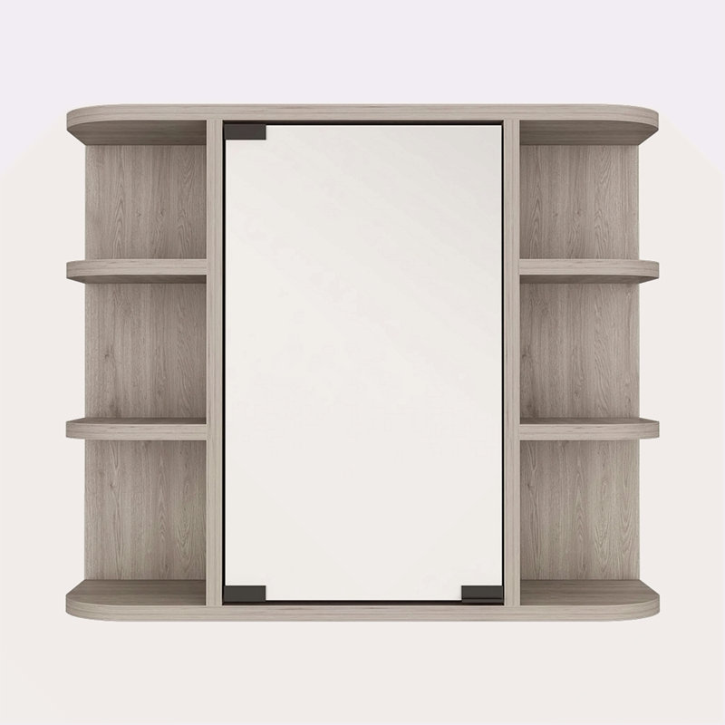 Armoire à pharmacie Milano, miroir à six tablettes extérieures