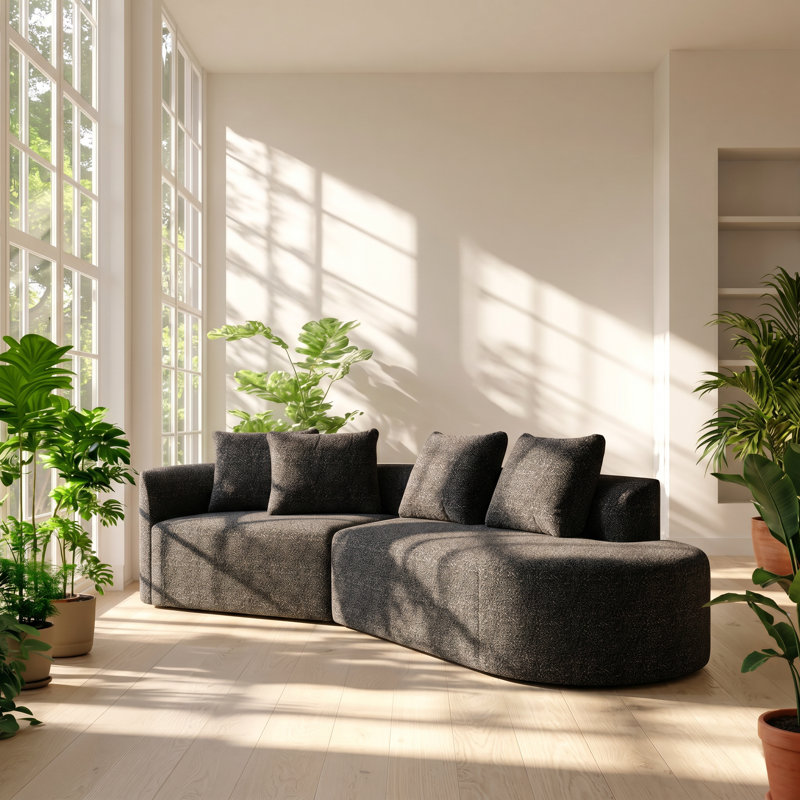 Canapé modulaire modulaire en chenille 4 places l 116 po x P 36 po x H 32 po Modern