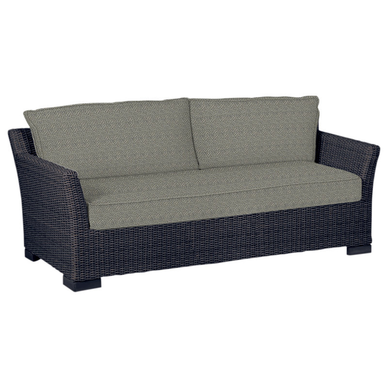 Canapé d'extérieur Club Woven N-Dura, Blanc naturel, Noyer noir, Welt