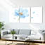Aquarelle, fleur bleue, impression sur toile, ensemble floral (ensemble de 3)-553058004