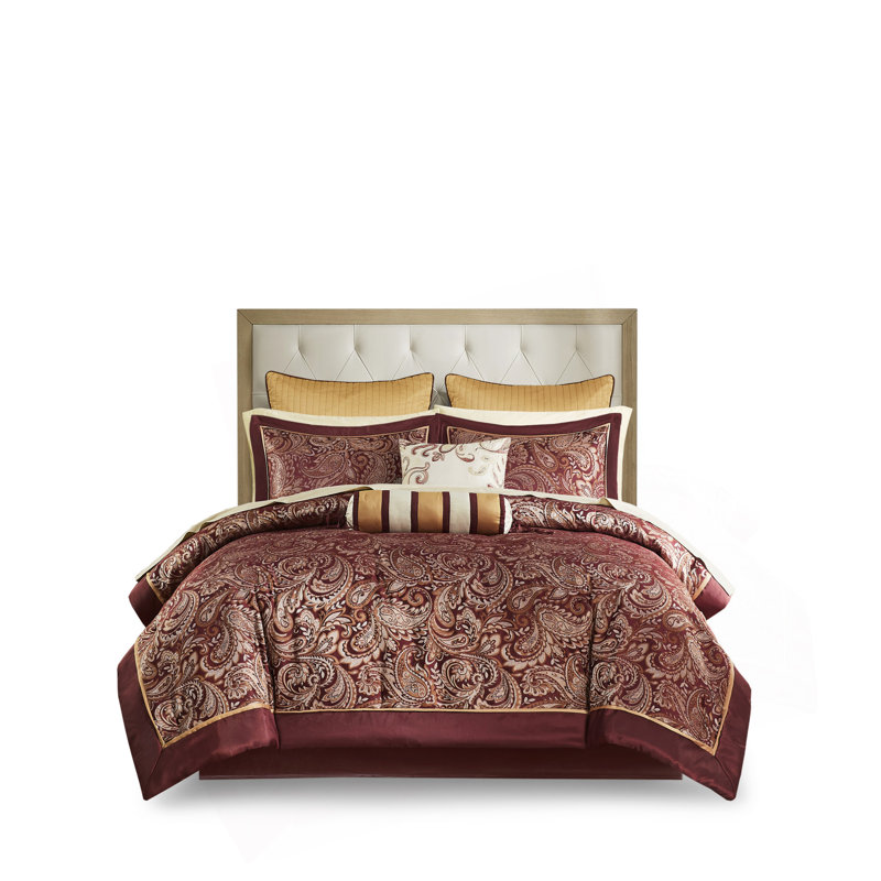 Ensemble d'édredon 12 pièces avec draps en coton noir, Motif cachemire noir, Édredon très grand californien + 11 pièces supp