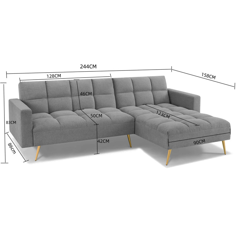 Lexy Corner Sofa Bed, Marl Crossweave - Turquoise