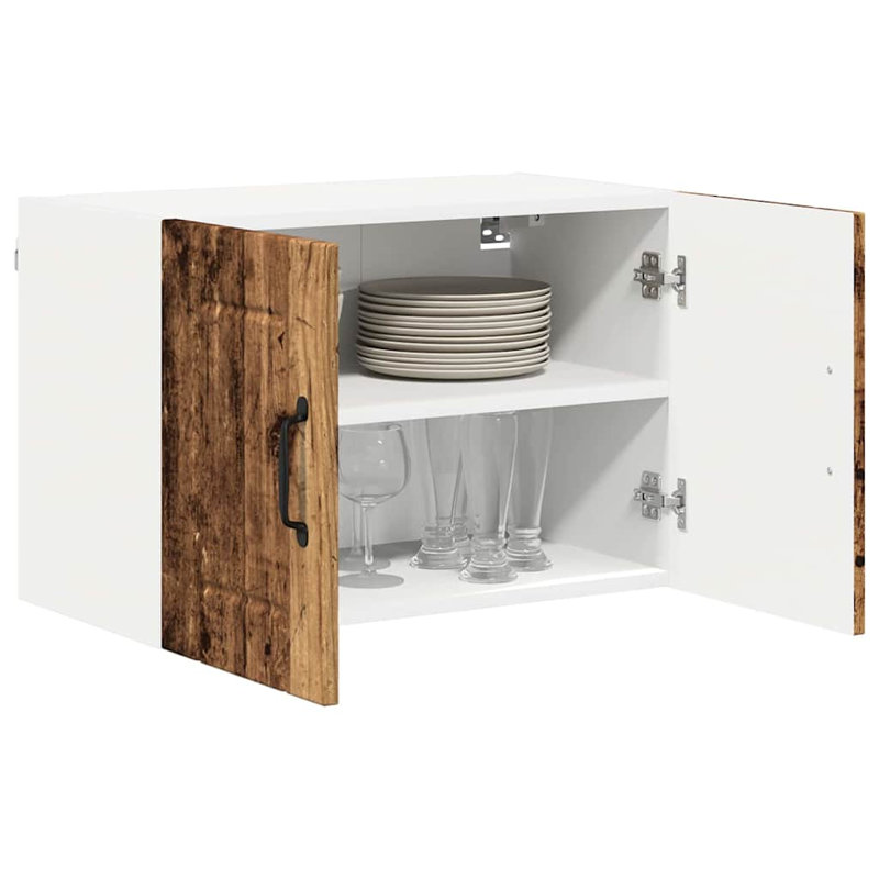 Vidaxl Kitchen Wall Cabinet Black 60 X 31 X 40 Cm Engineered Wood, Old Wood