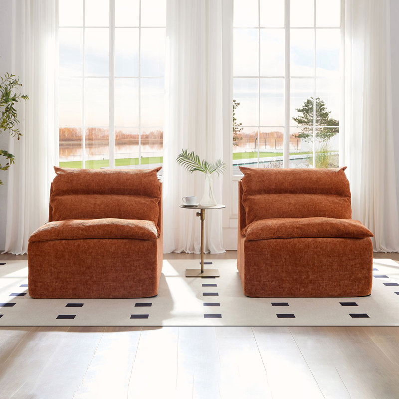 Fauteuil à billes, Polyester orange