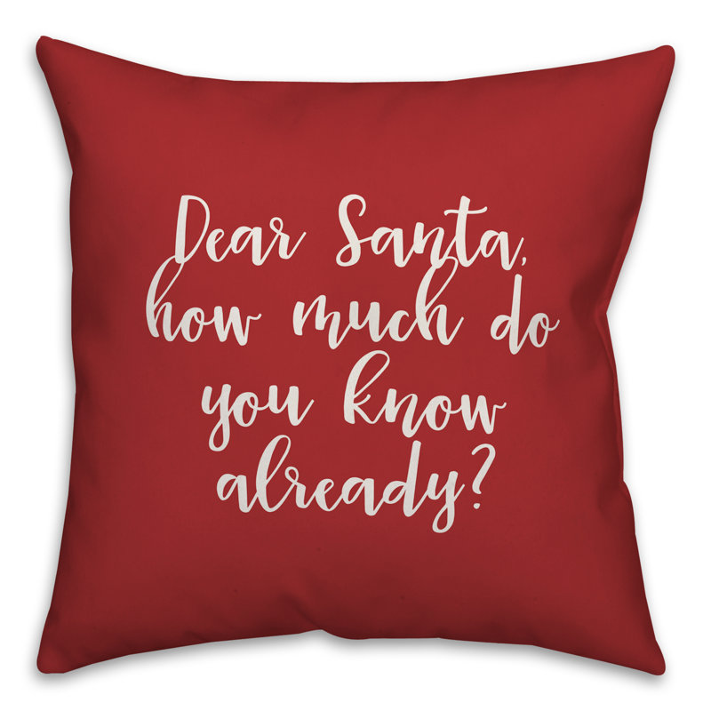  Cher oreiller du Père Noël, Rouge, Housse de coussin