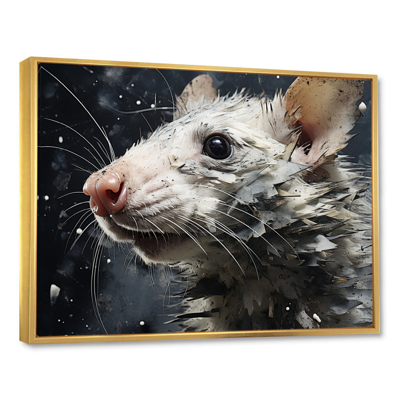 Squeaky Rodent, reproduction d'art sur toile, H 16 po x l 32 po x P 1 po, Cadre flottant doré