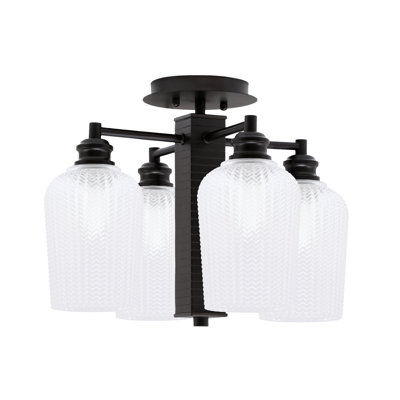 Bord semi-encastré 4 lumières avec verre texturé 5 po Edge