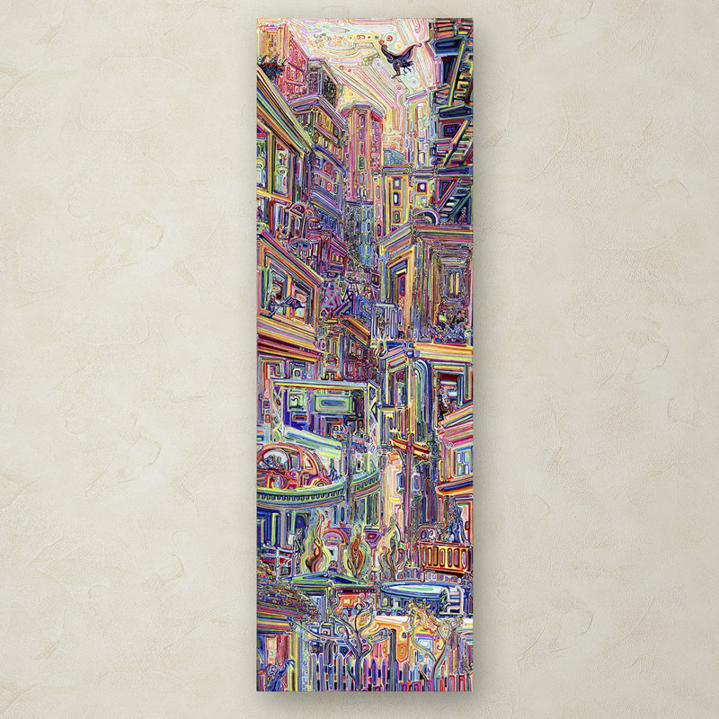Colorful Abstract 16x47-Inch Wood Frame Canvas Art
