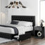 Ensemble de chambre à coucher 3 pièces, lit tapissier avec 2 tables de chevet avec 3 tiroirs et chargement USB, taille compacte pouvant servir de tables d'appoint-2048819607-2073287496