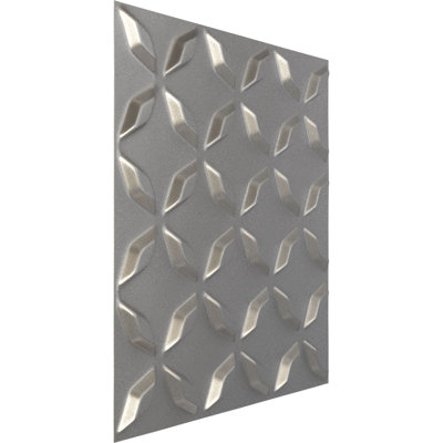 L 19 5/8 po x H 19 5/8 po Panneau mural décoratif 3D EnduraWall Delfina, métallique (couvre 2,67 pieds carrés)