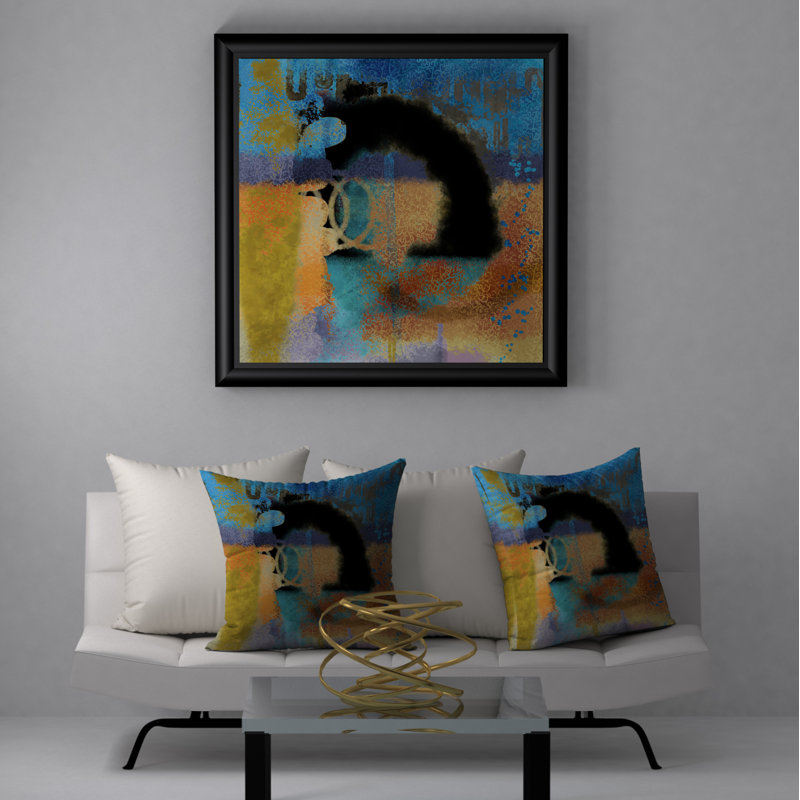 Abstract Reversible Throw Pillow, 20" x 20"