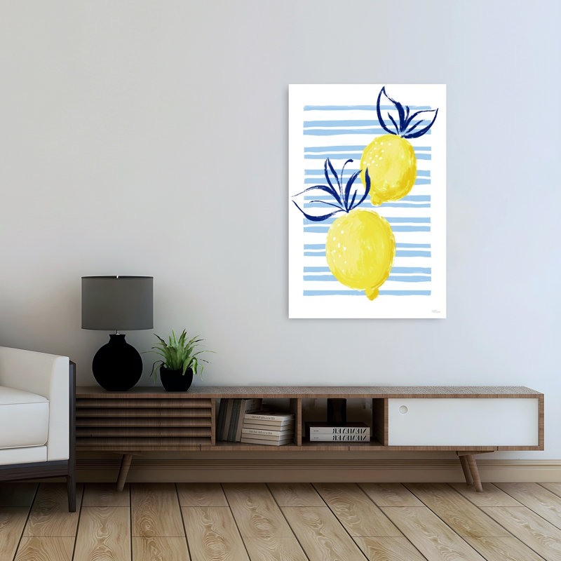 «Stripes and Sunshine II Contemporary Abstract Fruit Landscape», reproduction d'art murale, H 48 po x l 32 po