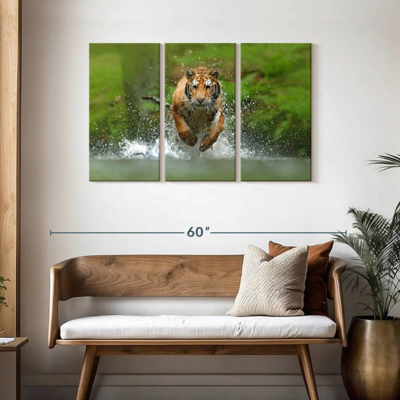 Brampt Running Tiger, 28" H x 45" W