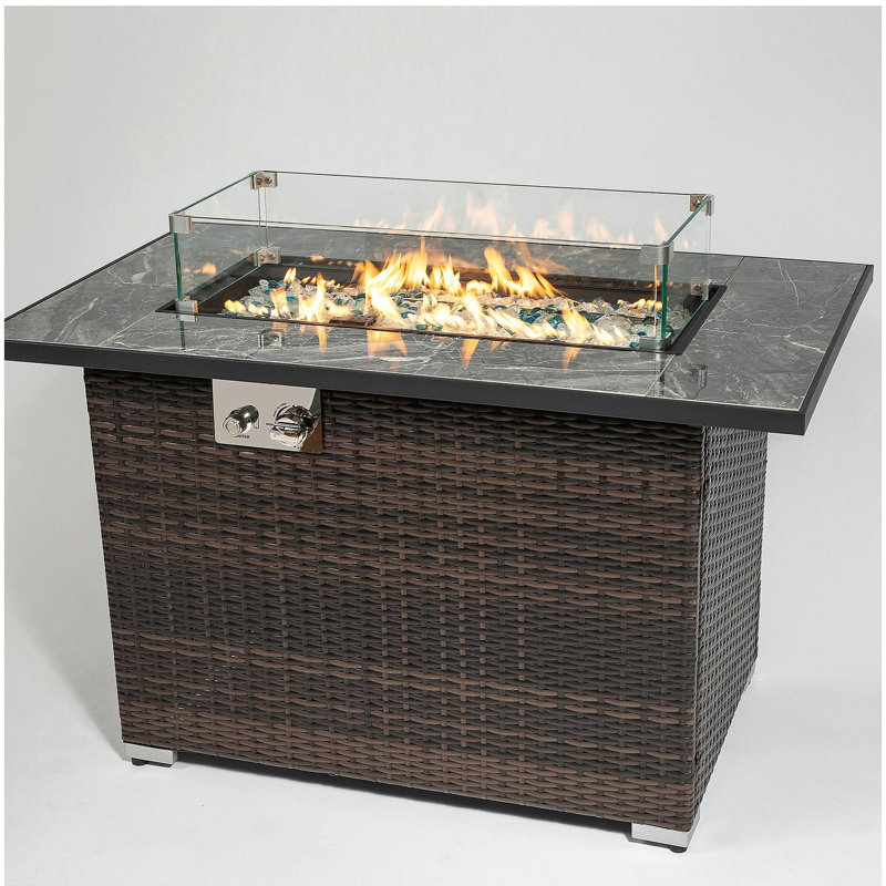 Outdoor fire pit table, propane fire table with ceramic tabletop gas fire table