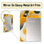 «Yellow and White Midcentury Waves Fusion» - miroir décoratif abstrait, miroir mural moderne, impression d'art en métal-1330882607