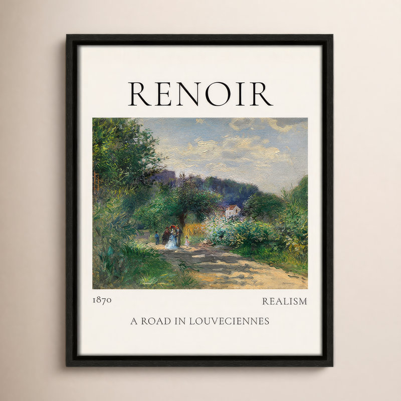 Collection «Old Road in Louveciennes» par Auguste Renoir, Cadre flottant espresso, Non, H 15,5 po x l 12,5 po x P 2 po