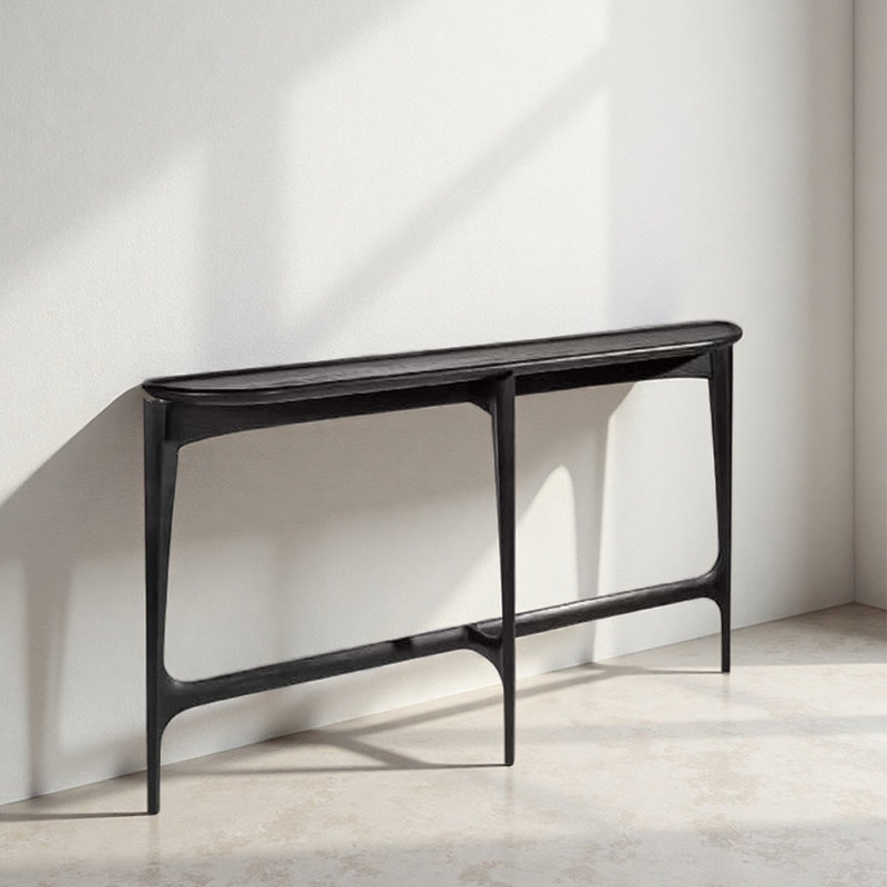 Console d'entrée italienne en bois massif minimaliste, H 31,5 po x l 47,2 po x P 11,8 po