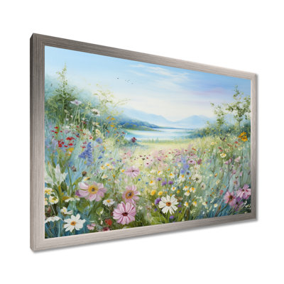 Simplity Wreath Green Flower Field - Art mural grand champ de fleurs
