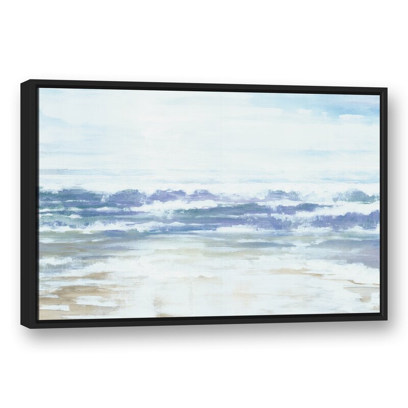 Highland Dunes Blue Beach Waves On Canvas Print | Wayfair