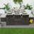 Rectangular 6 - Person 70.87'' Long Fire Pit Table Dining Set With Cushions-1858732806