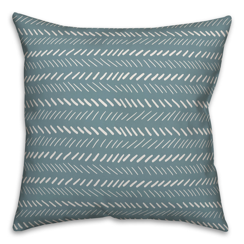 Chevron Throw Pillow, 18" x 18", Blue/White Geometric 1