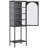 Metal Glass Door Display Storage Cabinet - 5-Tier Cube Bookshelf Storage Cabinet With 3 Adjustable Shelves-574727194