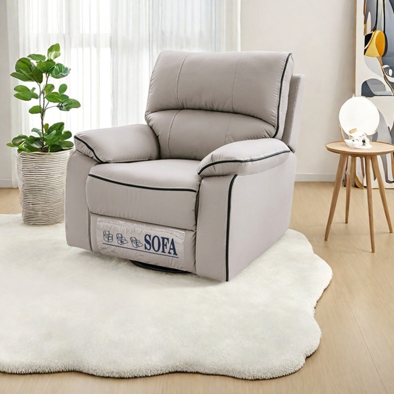 Fauteuil inclinable ergonomique en similicuir, Beige
