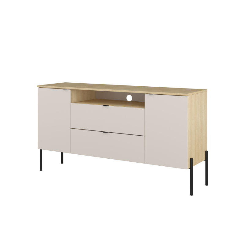 Ore TV Stand, Beige/Natural Wood