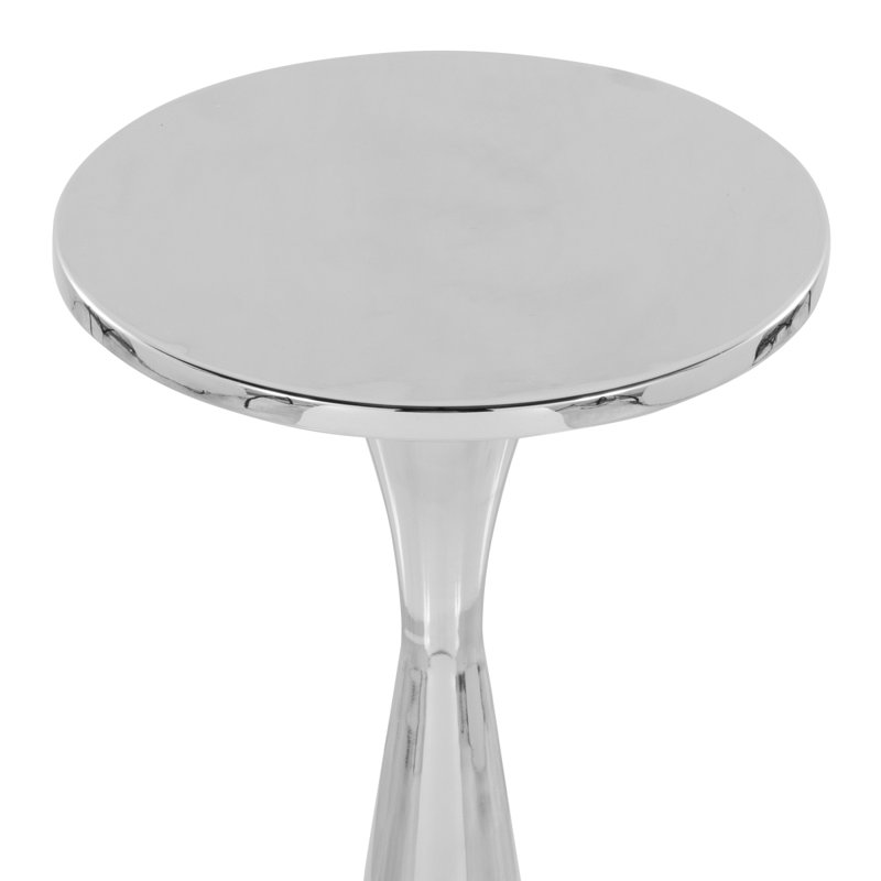 Table d'appoint contemporaine en métal de 56 cm (22 po) en nickel poli