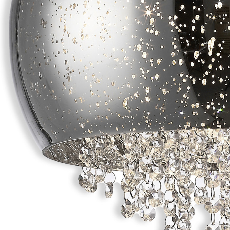 Churchwell Glass Flush Mount, Chrome