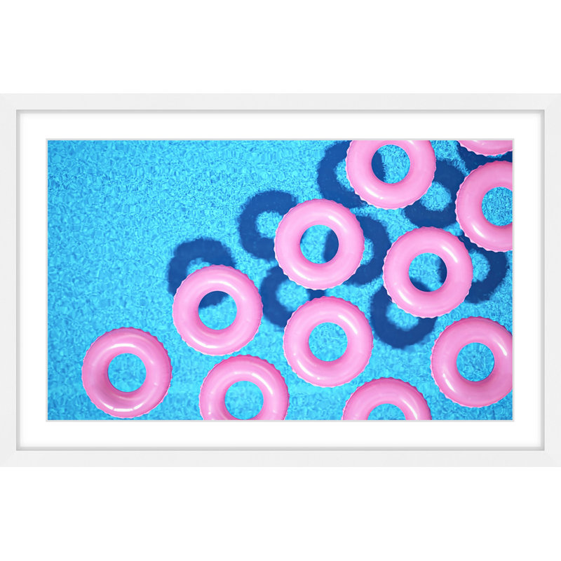 «Pink Tubes» par Marmont Hill, H 8 po x l 12 po, Cadre blanc