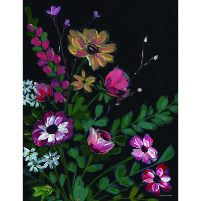 Dark and Moody Florals 2 - peinture sur toile tendue