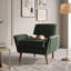 Chaise d'appoint moderne rembourrée avec pieds et accoudoirs en bois d'hévéa-1966070477