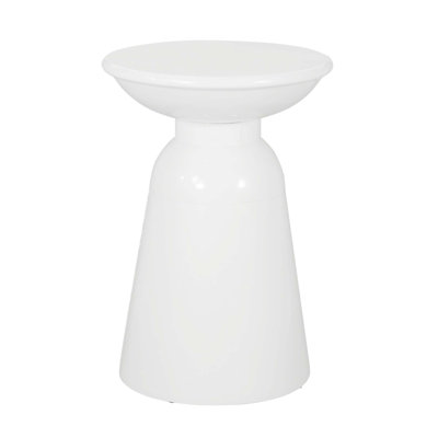 Sleek Modern Metal End Table With Flared Pedestal Design For Durable And Stylish Outdoor Use