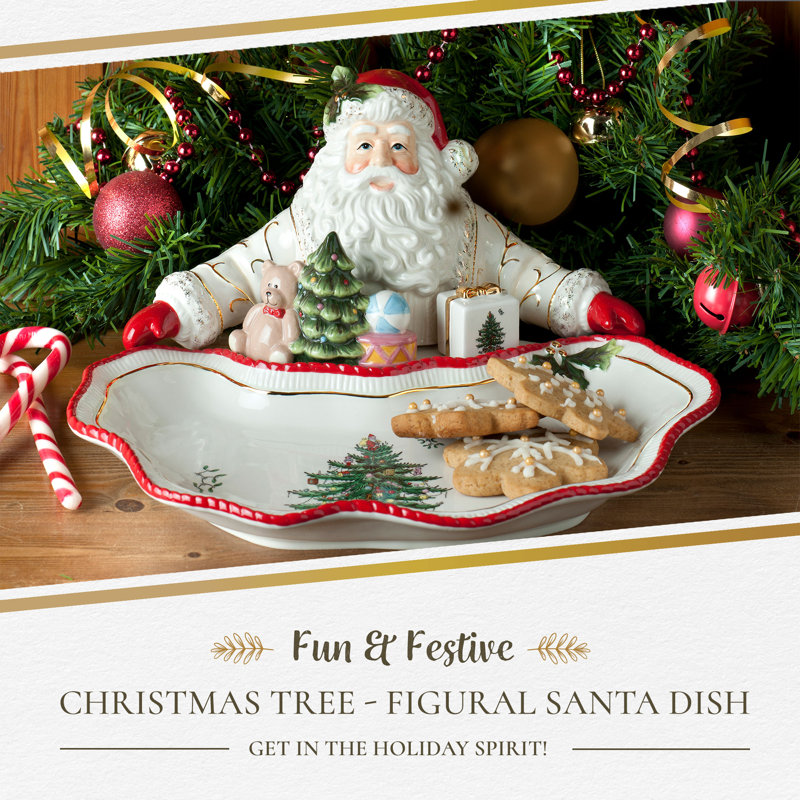 Spode Christmas Tree Figural Santa Dish