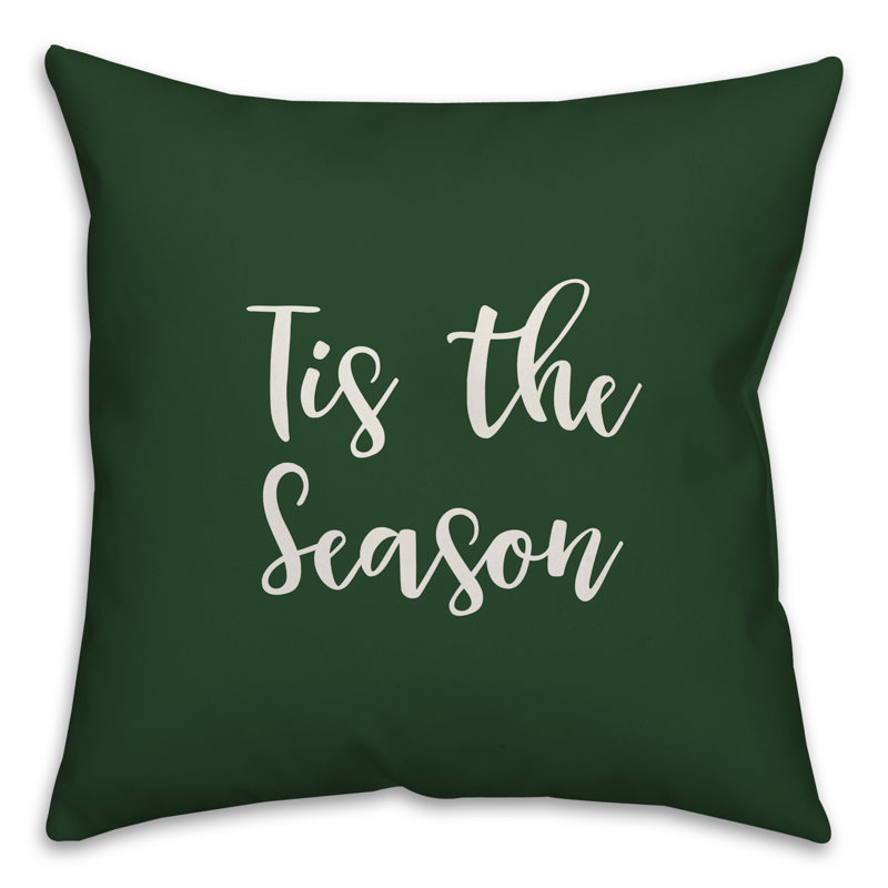 Coussin Tis the Season, Vert foncé, Housse de coussin