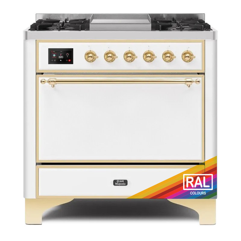 ILVE Majestic II 36 Dual Fuel Range, Brass, Liquid Propane