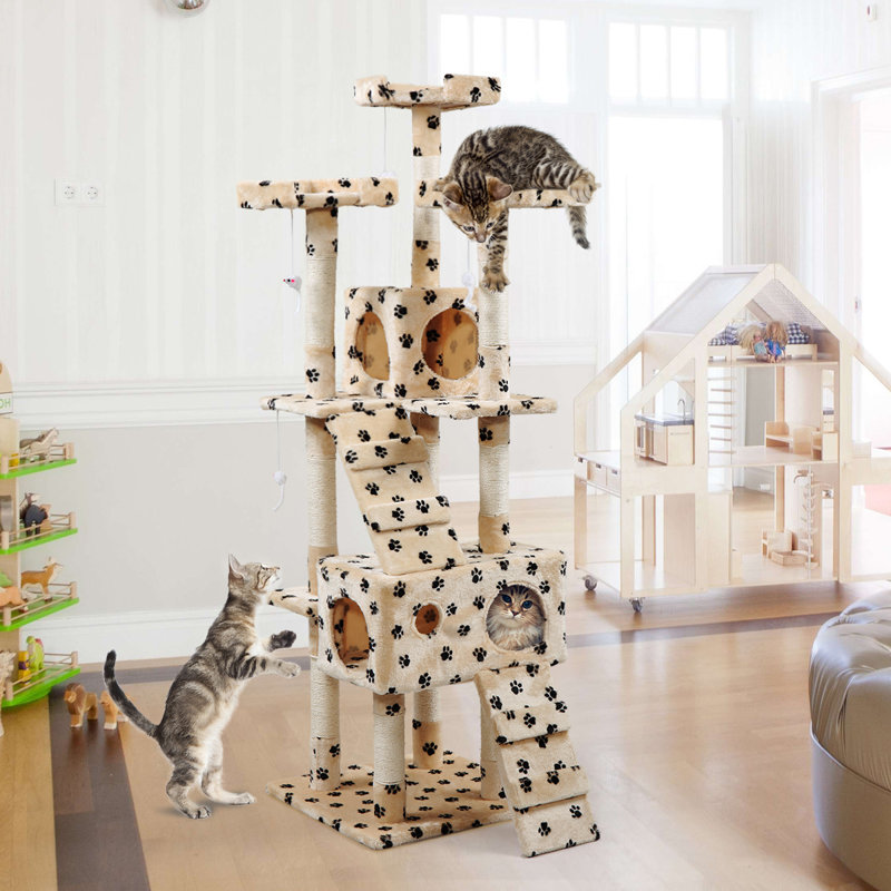 Stambaugh 67'' H Cat Tree, Beige