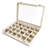 Jewellery Organizer Tray With Clear Lid 24 Grid Velvet Drawer Insert Jewellery Storage Box With Transparent Glass Lid Jewellery Display Case With Lock(Beige, 24 Grid)-1851554145