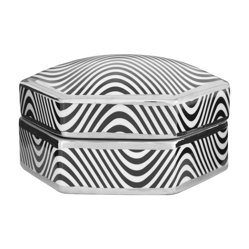 Bodhild Handmade Porcelain China Decorative Box, 9cm H x 16cm W x 16cm D