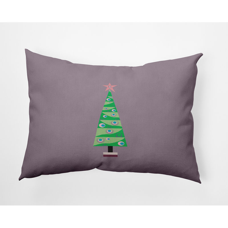 Outdoor Reversible Throw Pillow, Mauve, 14 po x 20 po, Rectangulaire
