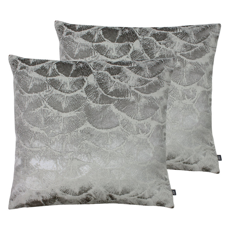 Jaden Geometric Square Throw Cushion, Green, Feathers